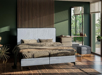 Bett Modern Doppelbett Designer Schlafzimmer Polster Stoff Möbel Betten